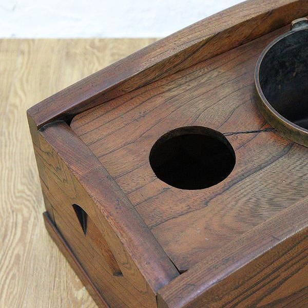 煙草盆 たばこ盆 古民具 日本製 アンティーク 大正時代 - ブルー