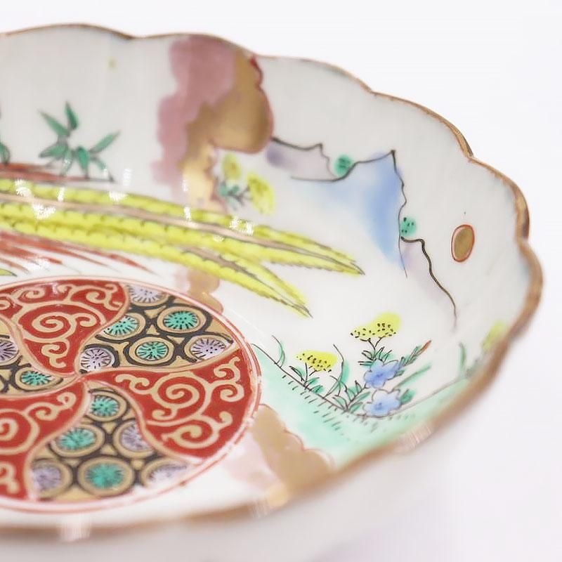 鳥モチーフ 伊万里小鉢｜直径13 高さ4.5｜明治大正アンティーク