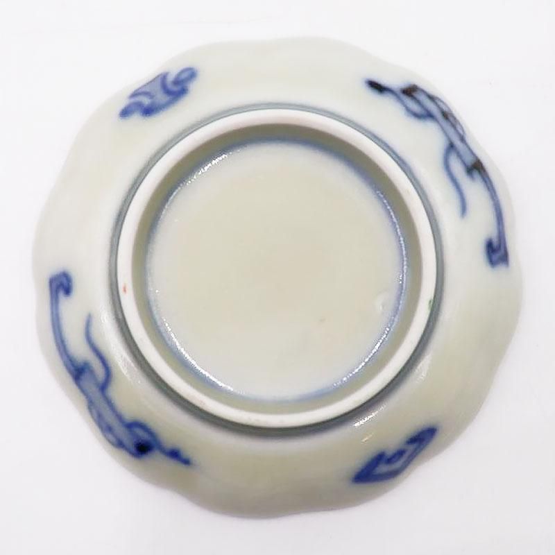 手描き色絵豆皿 手塩皿 伊万里焼アンティーク直径8cm高さ2cm