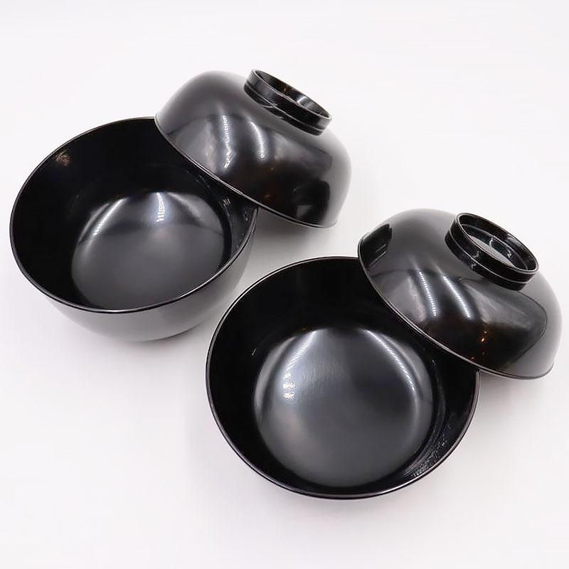 黒塗り 真塗 四つ椀 昭和 和食器 普段使い おもてなし アンティーク
