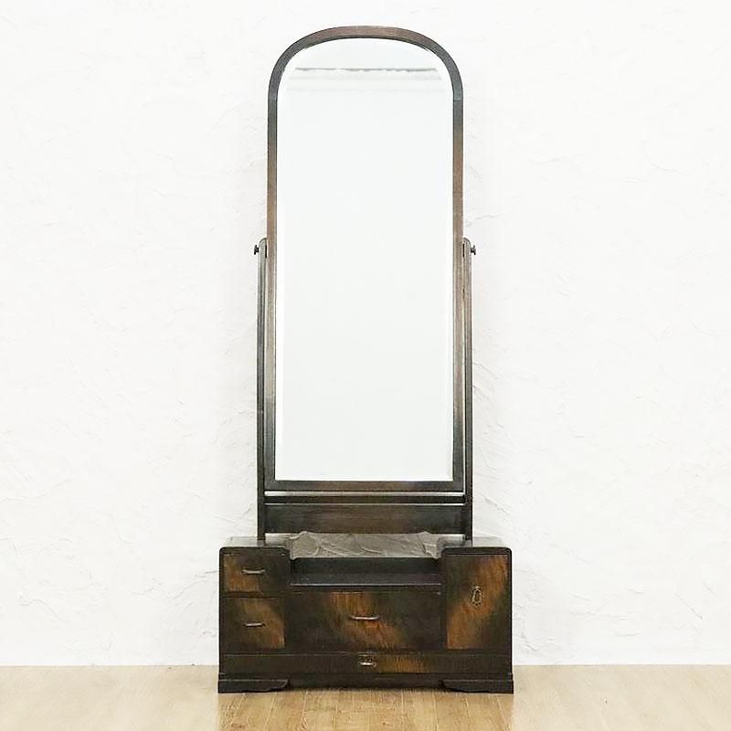 昭和初期 桑材鏡台 大正ロマン化粧台