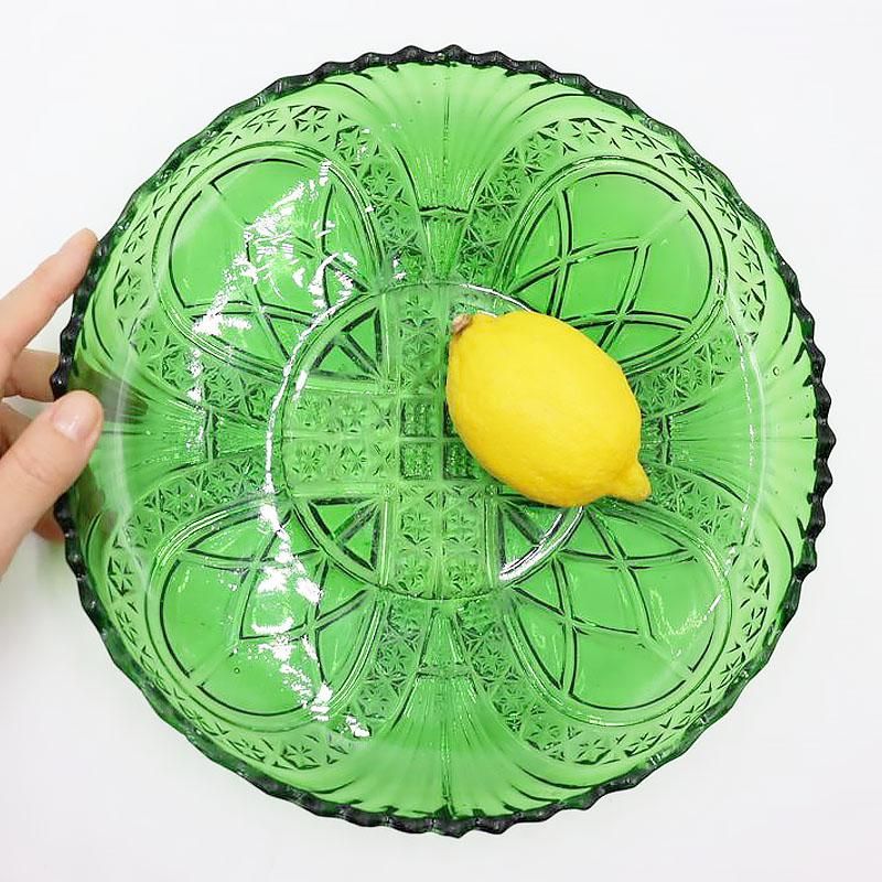 大正 昭和 レトロ フリル模様 プレス皿_大 大正 昭和 レトロ フリル