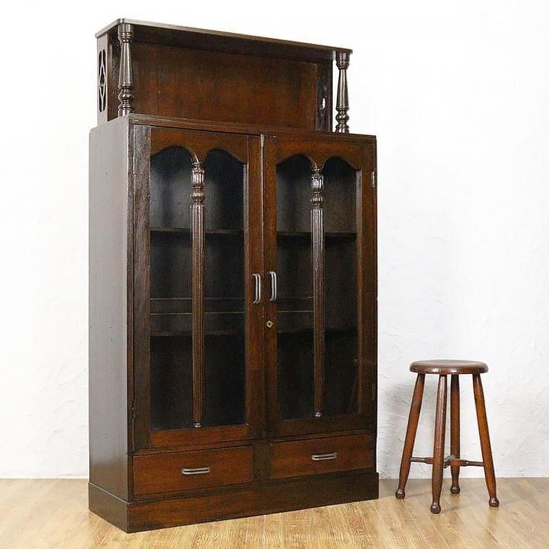 柱本箱 書棚 本棚 ブックケース クラシック 日本製 大正ロマン 昭和