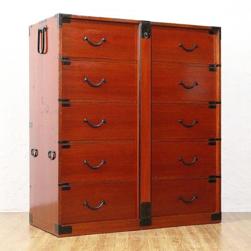 総桐 三尺 朱和箪笥 昭和初期 和家具 アンティーク