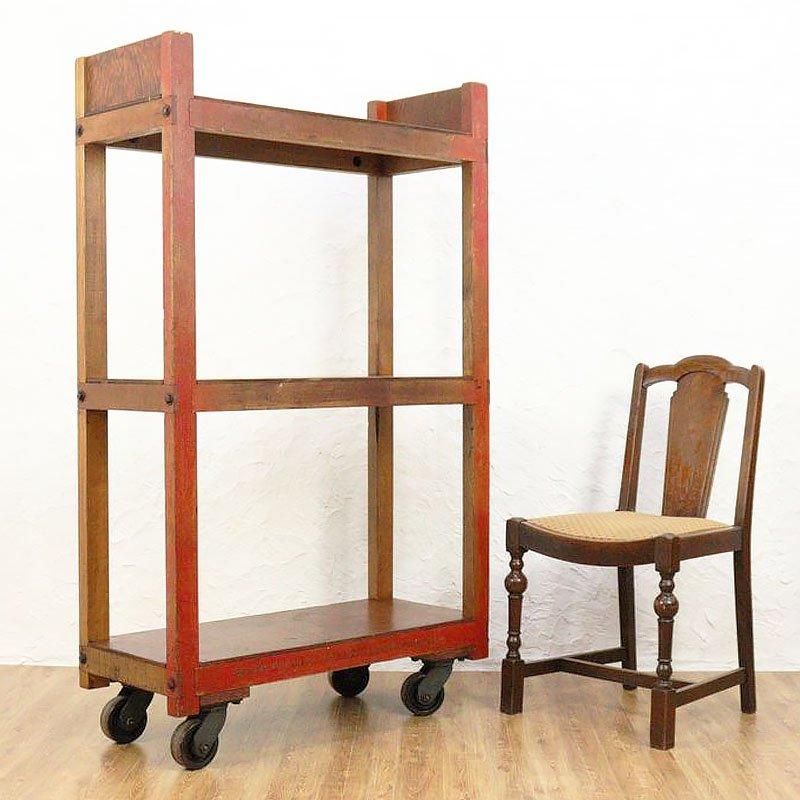 キャスター付きラック アメリカ製 天然木 1940-60年代