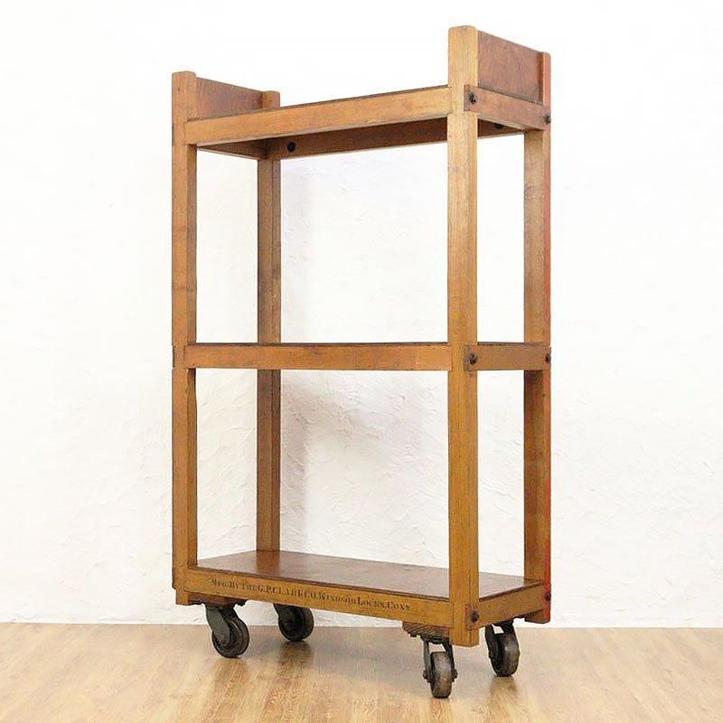 キャスター付きラック アメリカ製 天然木 1940-60年代