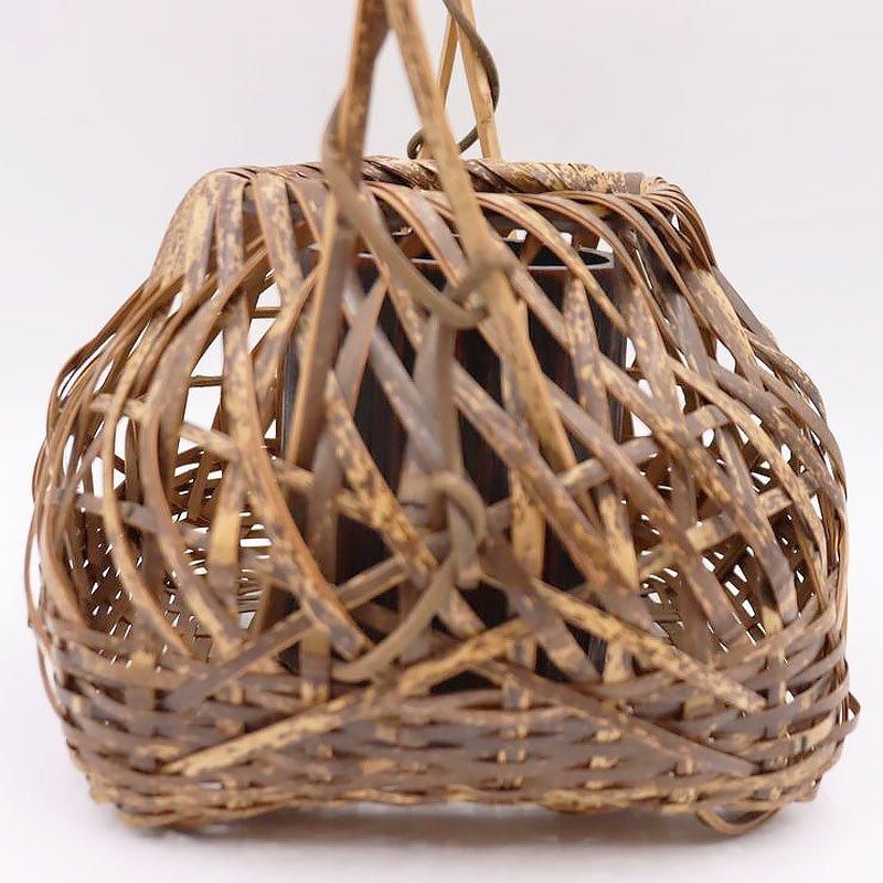 竹籠 日本製 和風 大正昭和初期 花器 幅23cm