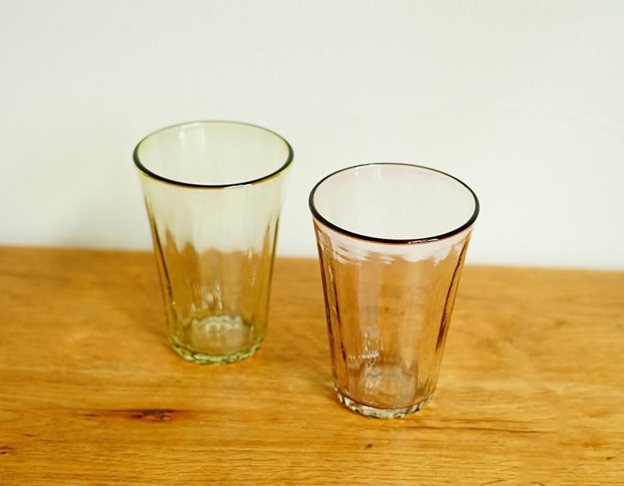 ヴィンテージタンブラー 500ml 茶 琉球ガラス工房 glass32 | threetone