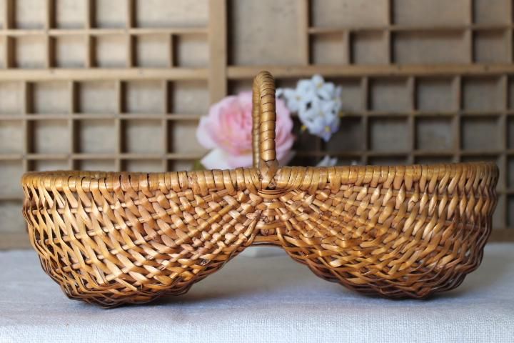 フランス ヴィンテージ ピーナッツバスケット 籠 インテリア