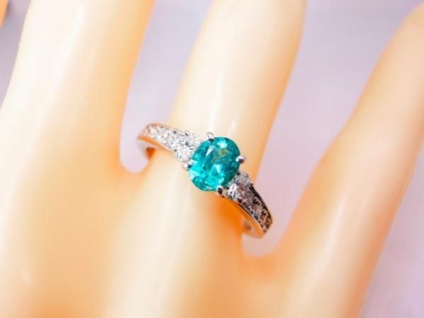 ブラジル産パライバトルマリン ダイヤモンドリング PA 0.553ct D0.35ct