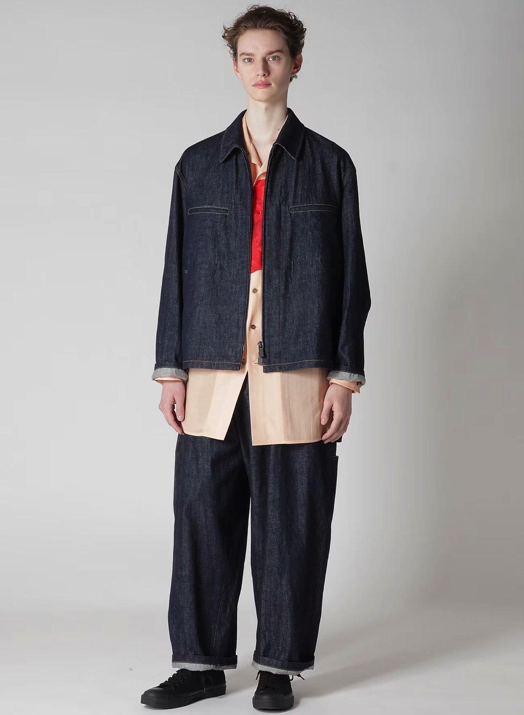 Y's for men 12oz DENIM PAINTER PANTS WITH COLOR COMBI STITCH - Ka