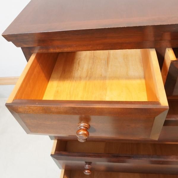 値下げ/松本民芸家具の5段6杯チェストのご紹介です。ミズメザクラ無垢