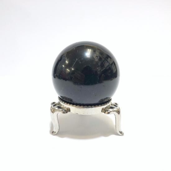 レア！】スターモリオン(黒水晶)／スフィア(丸玉)約37mm／台座付き