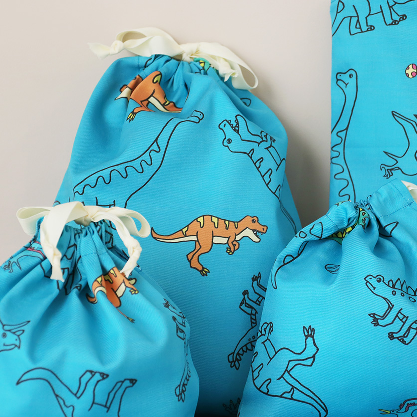 入園・入学グッズ手作りキット（6点セット）恐竜のダンス／カントリー