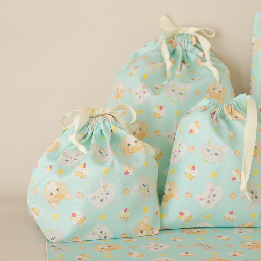 入園・入学グッズ手作りキット（6点セット）ねこちゃんのケーキ