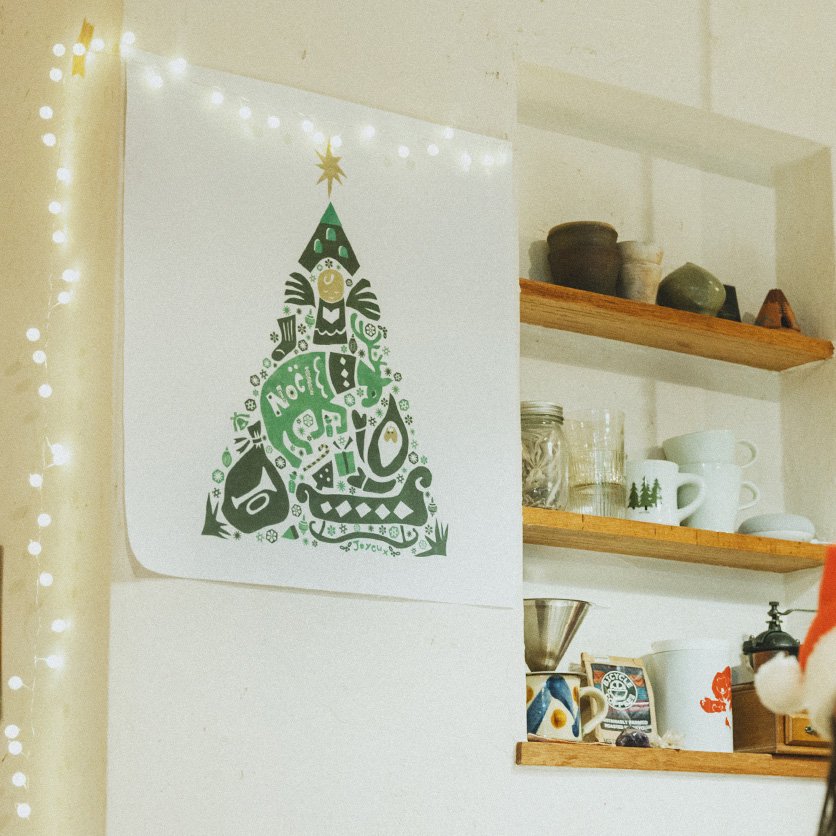 クリスマスツリータペストリー（ミニ）：さこももみ【B】 Christmas