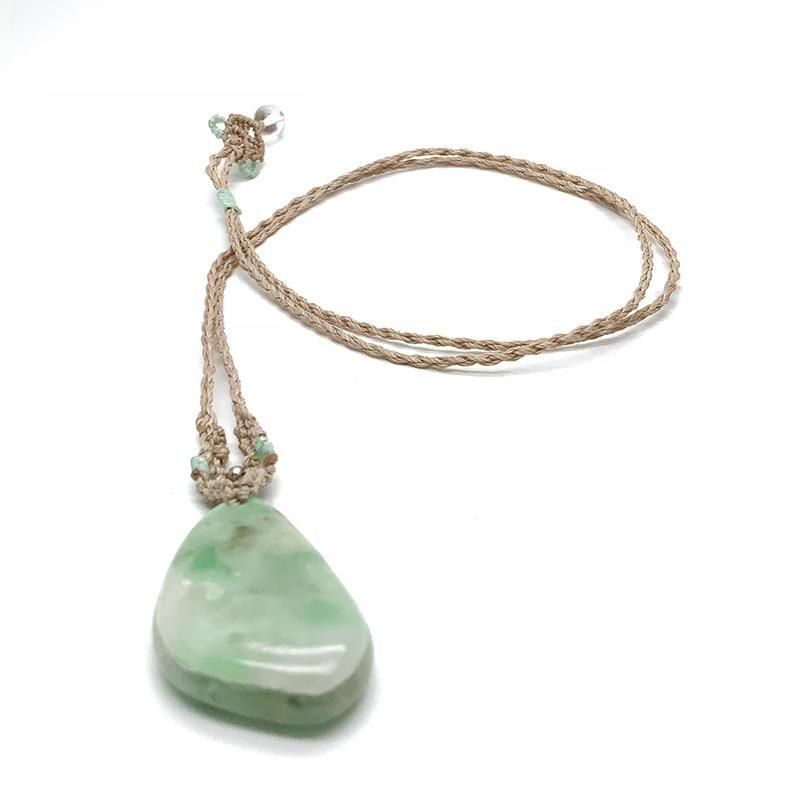 糸魚川翡翠タンブル マクラメ編みペンダント 】 | めのうの店川島