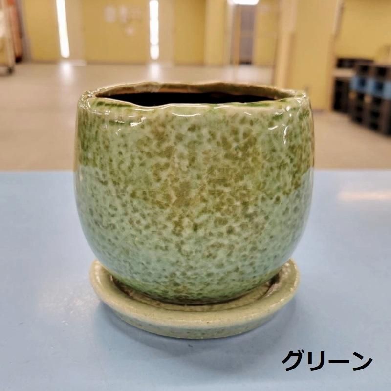 植木鉢 おしゃれ 陶器鉢 アンジェラS (5色)＜ 8.5cm 3号 穴あり 受け皿