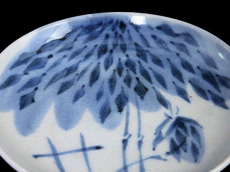 古伊万里 染付 竹笹図 2寸半皿 豆皿