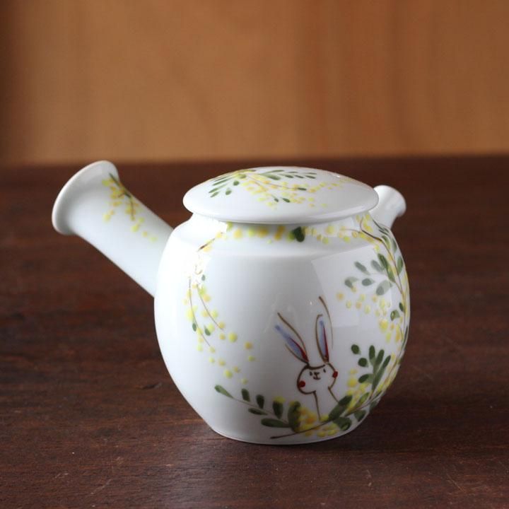 空萌工房 田口紀美子 ミモザと小鳥とうさぎ 急須 - 作家ものの器と生活