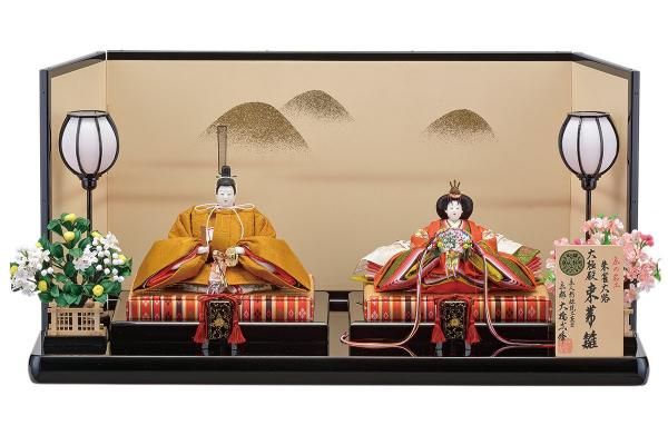 御京雛③ 平安春峰作 雛人形 三段飾り お雛様 京都西陣織り 桜 刺繍 御