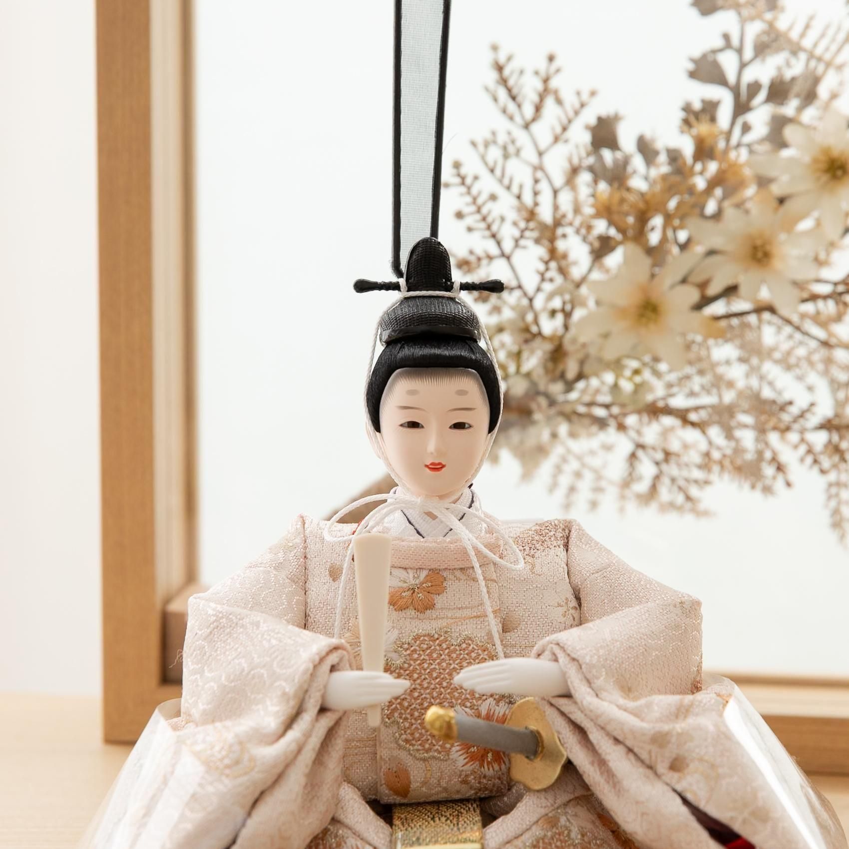 雛人形 ナチュラル モダン flora 白木収納台 - 雛人形・五月人形