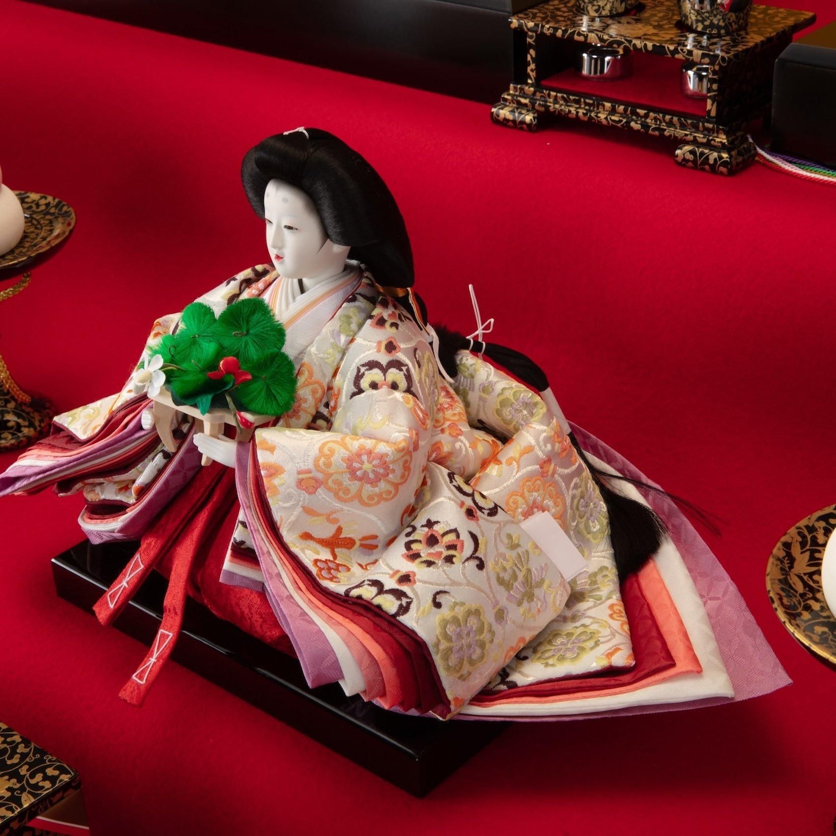 雛人形 八番(京七番) 五人飾り 三段飾り 赤毛せん 大型