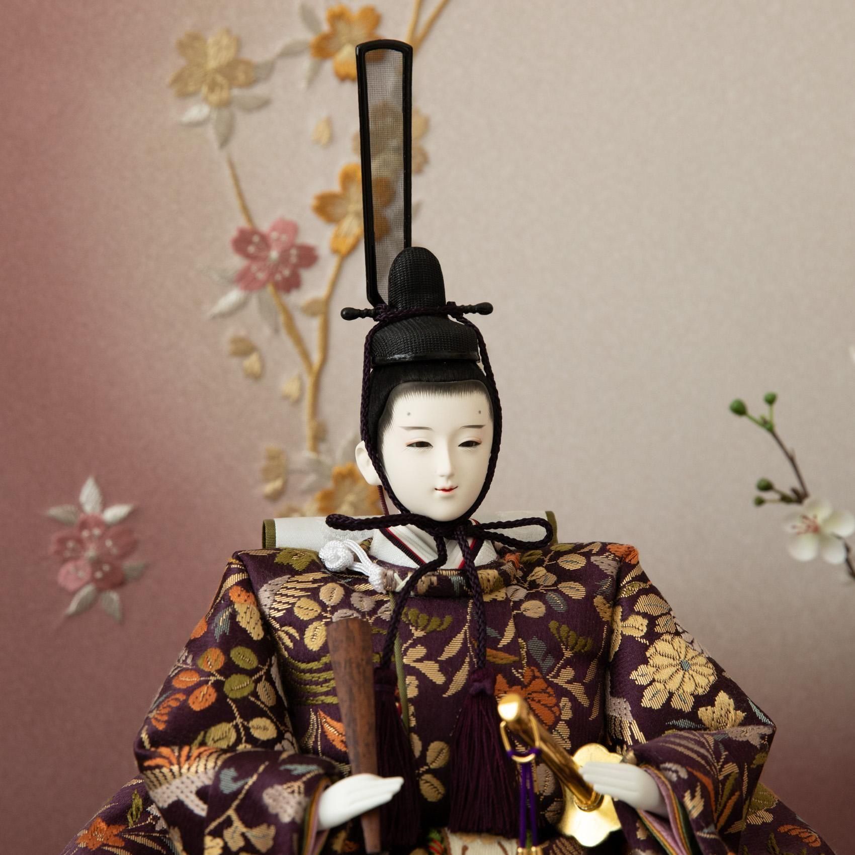 雛人形 大三五親王飾り 正絹 花草鳳凰文