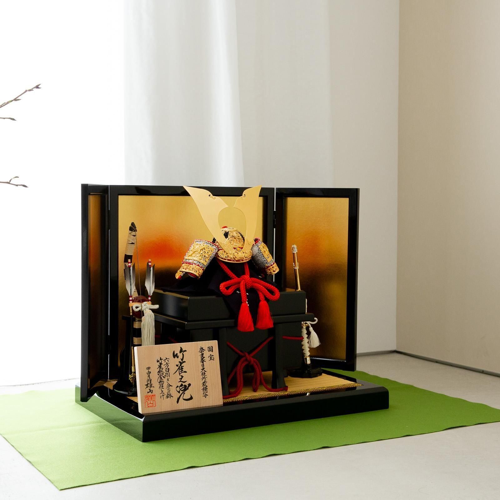 五月人形 兜飾り 10号 竹に虎雀兜飾り 鈴甲子雄山作