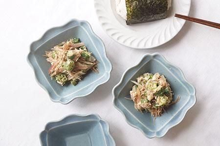 ブルーグレー 西洋正方鉢 小 - 益子焼の小さな窯元「よしざわ窯