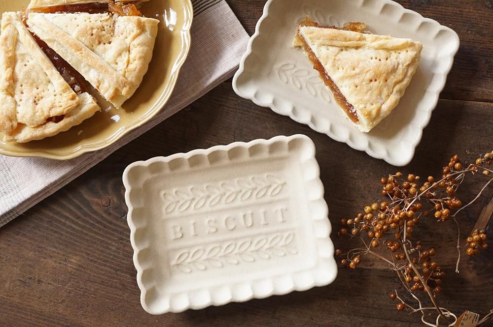 ワ35 しかくのビスケット皿 - 益子焼の小さな窯元「よしざわ窯