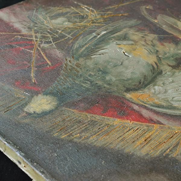 油彩 狩猟画/フランスアンティーク雑貨 絵画 アート オブジェ【Sibora】