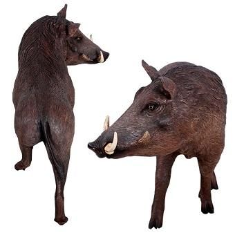 猪☆アフリカ産イボイノシシのビッグオブジェ 123cm☆等身大フィギュア