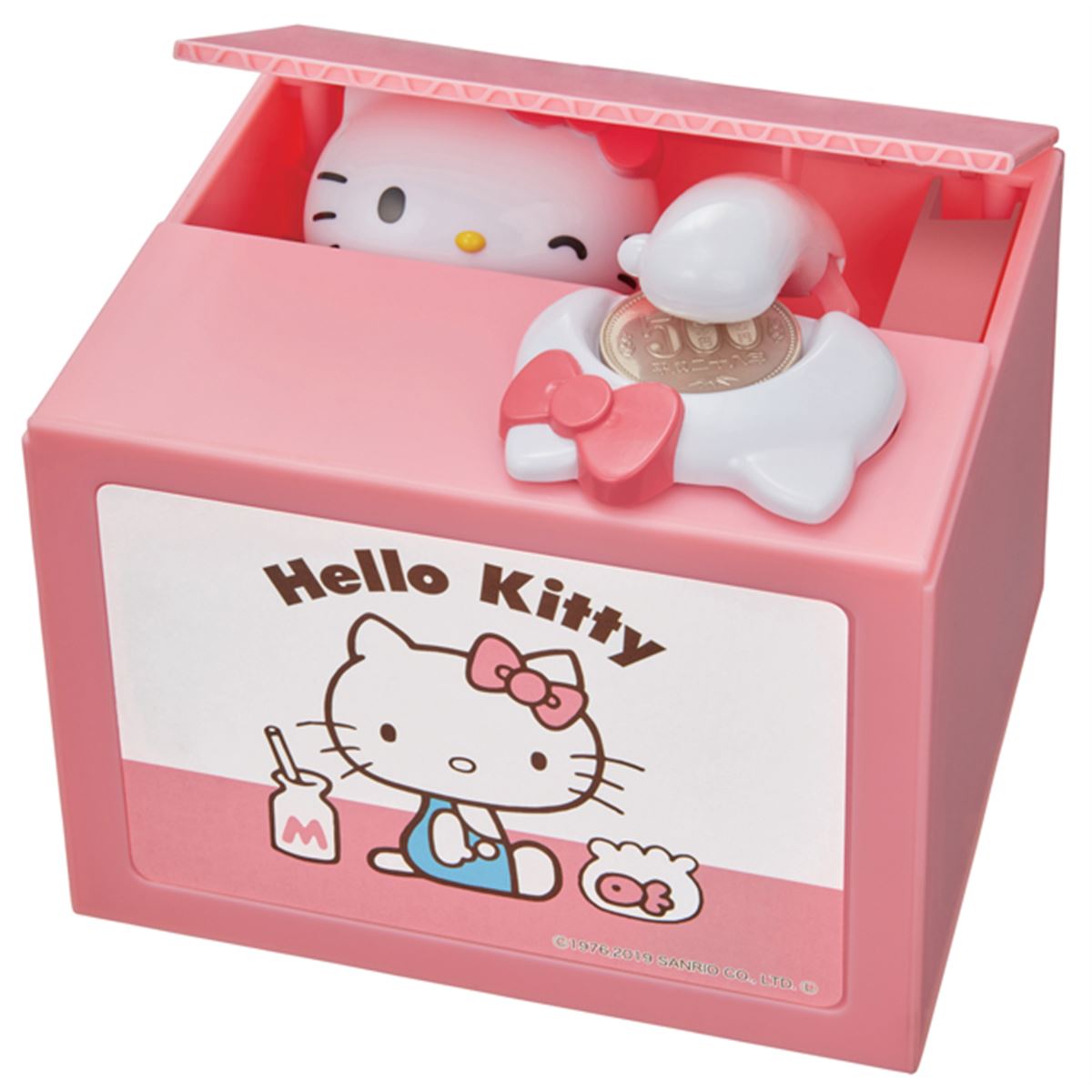 ウインクしたキティちゃんがお金を預かる「ハローキティ」の貯金箱