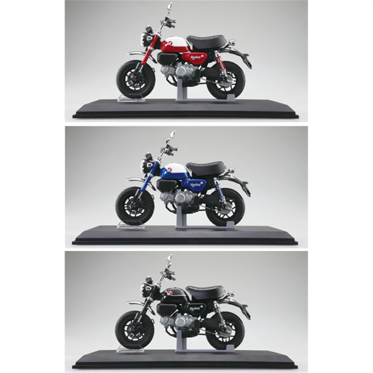 1/12スケールのホンダ「Monkey125」がパールネビュラレッドなど3色で