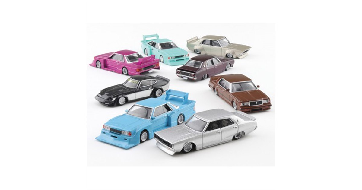 80年代の流行マシンをミニカー化、ケンメリ/910ブルーバードなど6車種