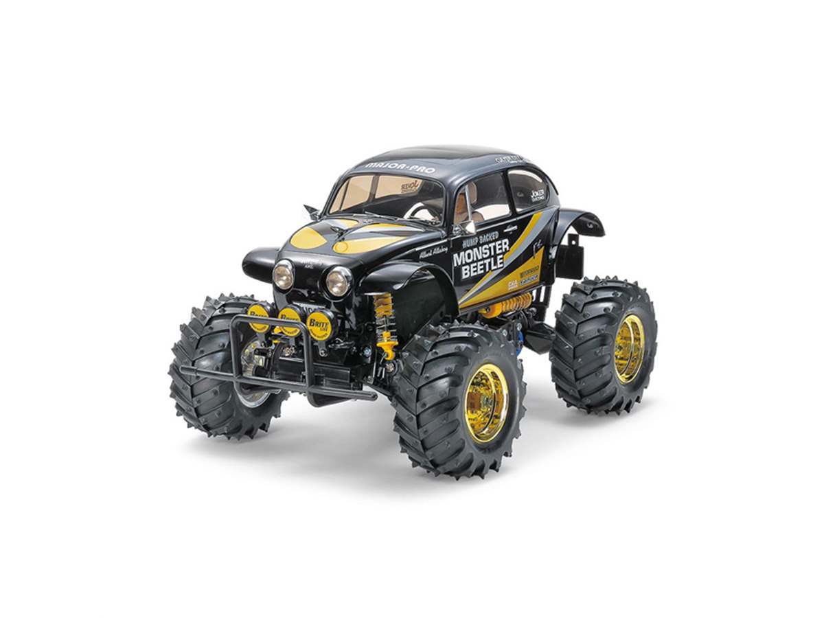 タミヤ、ブラックボディの電動RC「モンスタービートル」スペシャル仕様