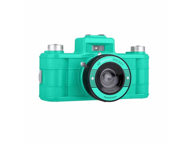ロモ、エメラルドグリーンのパノラマカメラ「Sprocket Rocket Teal 2.0