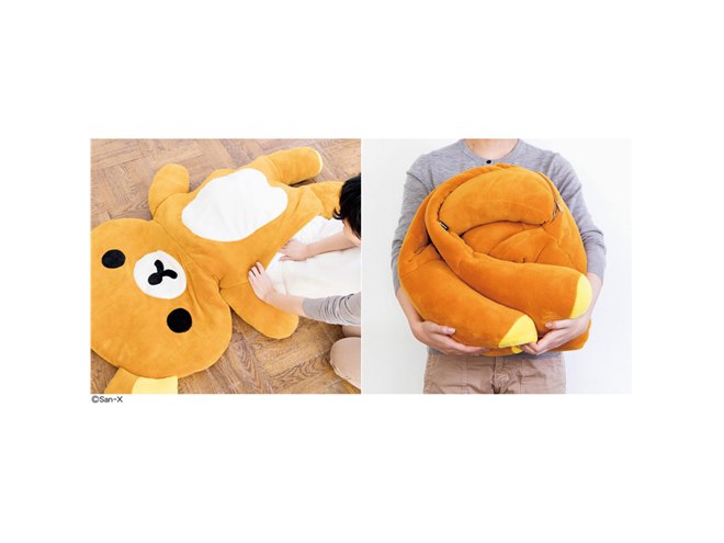 165cmの等身大サイズ、シングル布団が入る「リラックマ」ぬいぐるみ