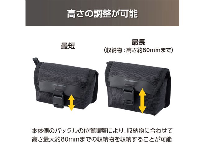 収納物に合わせて高さを調節可能、マグネットフラップ構造の「マルチ