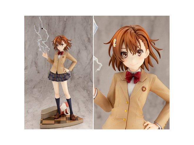 とある科学の超電磁砲T」冬服の御坂美琴フィギュア、電撃でコインを