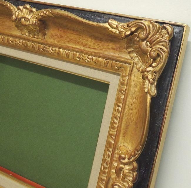 サンマルコ 金+黒 F50号 高級油彩額縁 アクリル板仕様 受注生産品