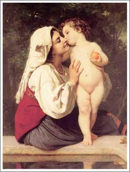 メアリー・カサット【母の愛撫】 - 手描き 絵画（油絵複製画）販売の