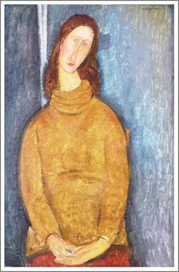 モディリアーニ【ジャンヌ・エビュテルヌの肖像2】 - 手描き 絵画