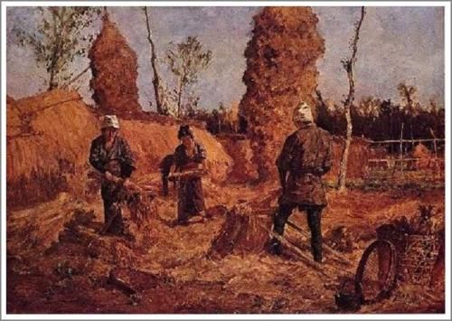 浅井忠【収穫】 - 手描き 絵画（油絵複製画）販売のアート名画館