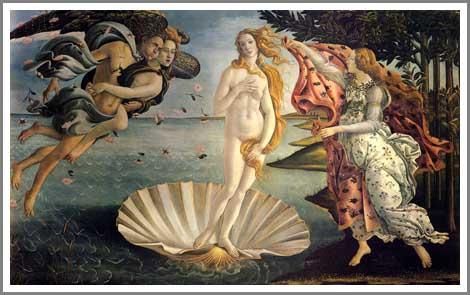 ボッティチェリ【ヴィーナスの誕生】 - 手描き 絵画（油絵複製画）販売
