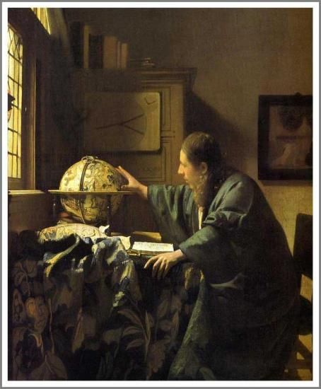 フェルメール【天文学者】 - 手描き 絵画（油絵複製画）販売のアート名画館