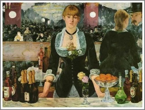 マネ【フォリー＝ベルジェール劇場のバー】 - 手描き 絵画（油絵複製画