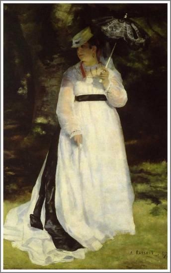 ルノワール【日傘をさすリーズ】 - 手描き 絵画（油絵複製画）販売の