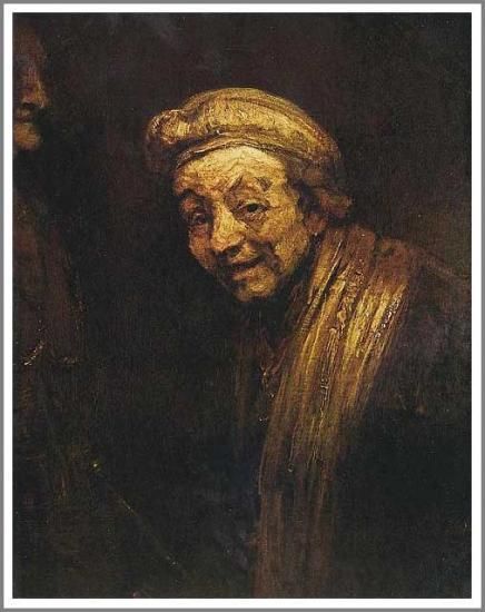 レンブラント【ゼウクシスとしての自画像（笑う自画像）】 - 手描き